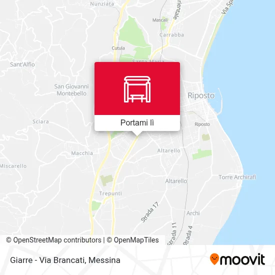 Mappa Giarre - Via Brancati