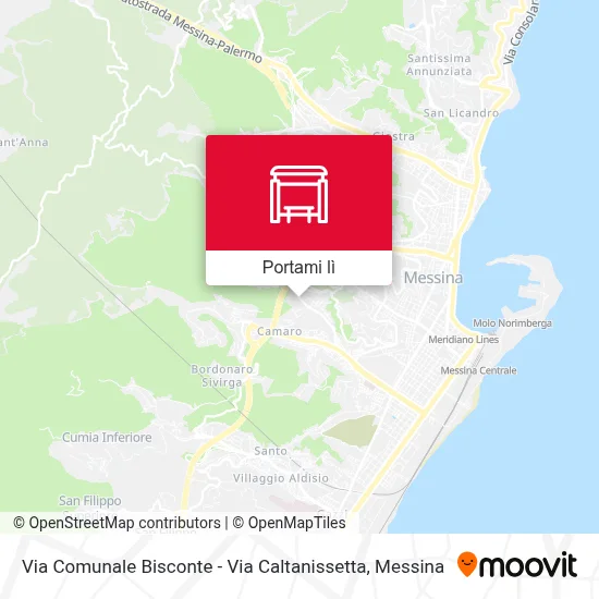 Mappa Via Comunale Bisconte - Via Caltanissetta