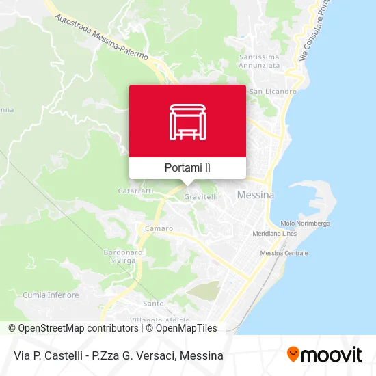 Mappa Via P. Castelli - P.Zza G. Versaci