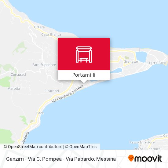 Mappa Ganzirri - Via C. Pompea - Via Papardo