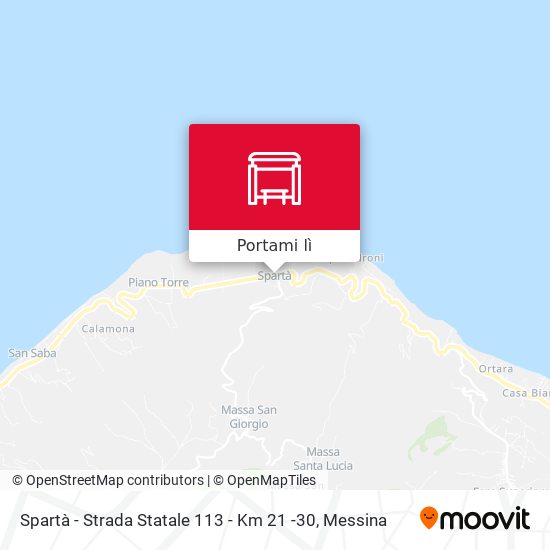 Mappa Spartà - Strada Statale 113 - Km 21 -30