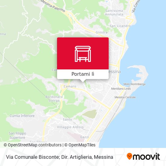 Mappa Via Comunale Bisconte; Dir. Artiglieria