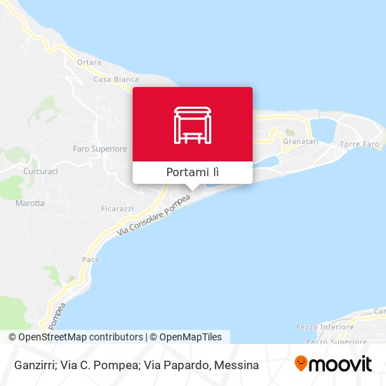 Mappa Ganzirri; Via C. Pompea; Via Papardo