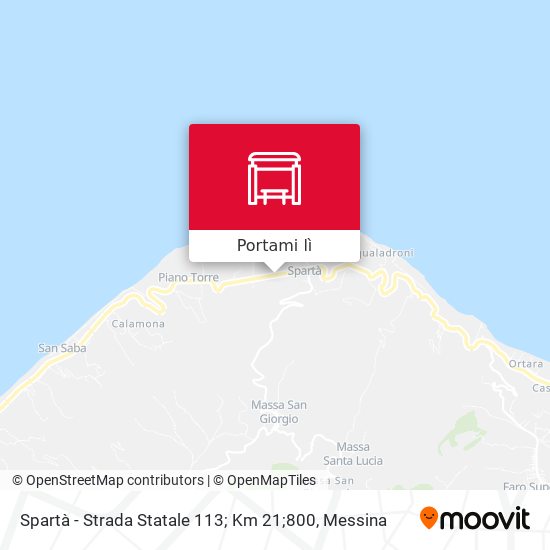 Mappa Spartà - Strada Statale 113; Km 21;800