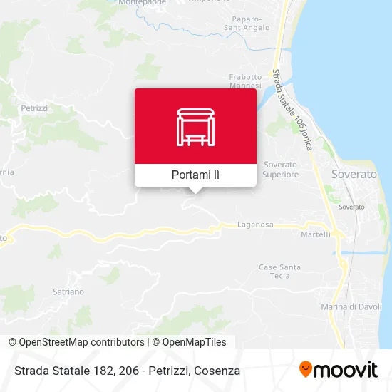 Mappa Strada Statale  182, 206 - Petrizzi