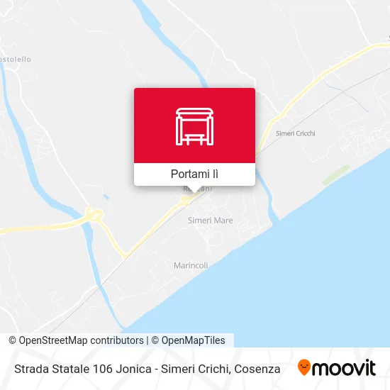 Mappa Strada Statale 106 Jonica - Simeri Crichi