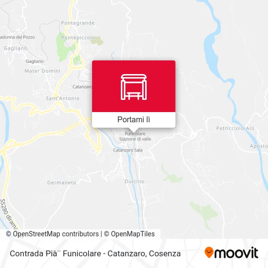Mappa Contrada Pià¨ Funicolare - Catanzaro