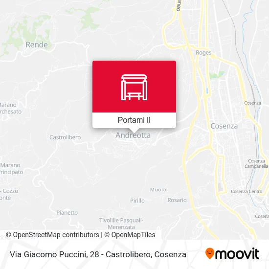Mappa Via Giacomo Puccini, 28 - Castrolibero
