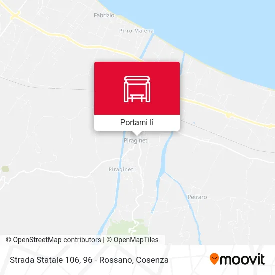 Mappa Strada Statale 106, 96 - Rossano