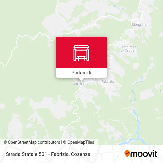 Mappa Strada Statale 501 - Fabrizia