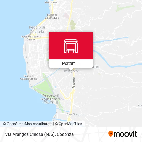 Mappa Via Arangea  Chiesa (N/S)