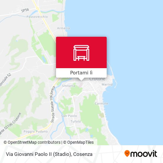Mappa Via Giovanni Paolo II (Stadio)