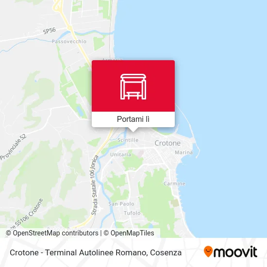 Mappa Crotone - Terminal Autolinee Romano