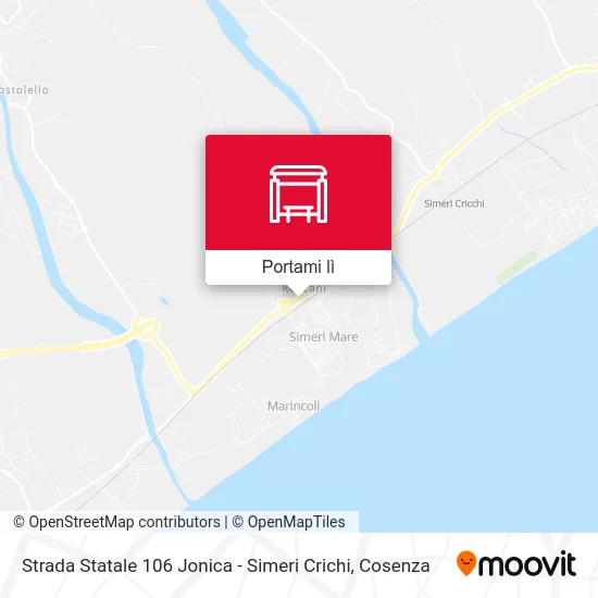 Mappa Strada Statale 106 Jonica - Simeri Crichi