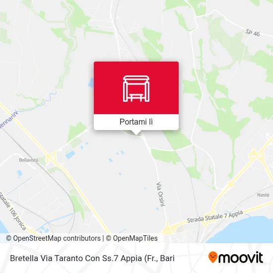 Mappa Bretella Via Taranto Con Ss.7 Appia