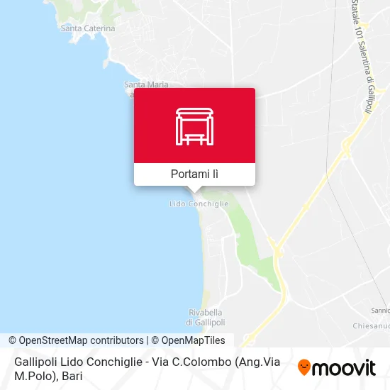Mappa Gallipoli Lido Conchiglie - Via C.Colombo (Ang.Via M.Polo)