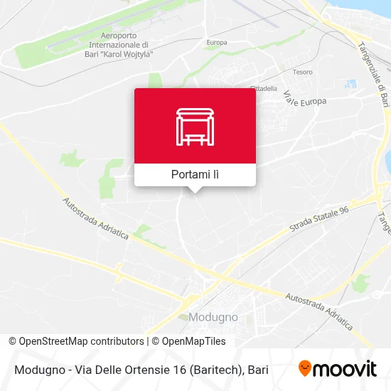 Mappa Modugno - Via Delle Ortensie 16 (Baritech)
