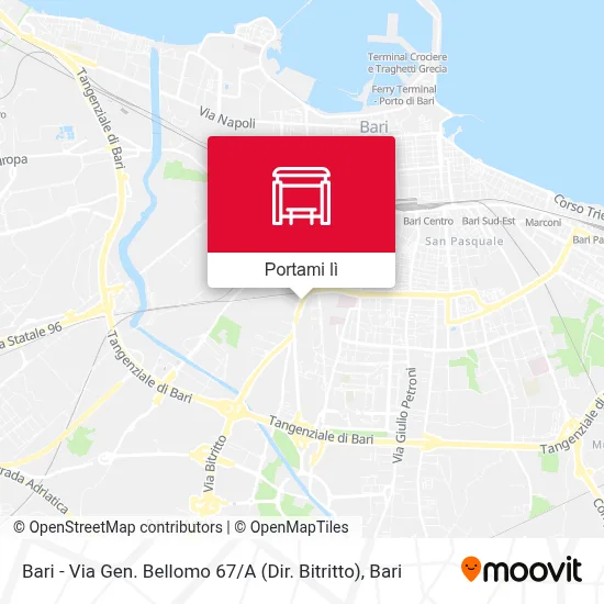Mappa Bari - Via Gen. Bellomo 67 / A (Dir. Bitritto)