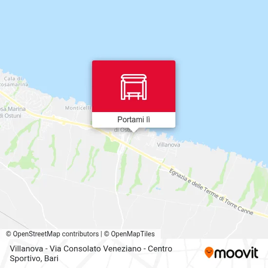 Mappa Villanova - Via Consolato Veneziano - Centro Sportivo