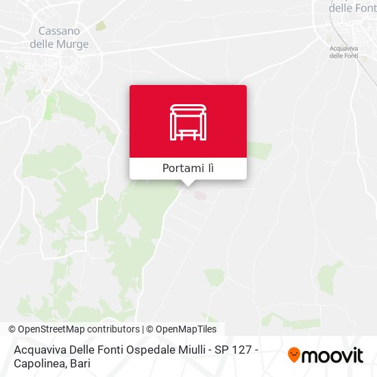 Mappa Acquaviva Delle Fonti Ospedale Miulli - SP 127 - Capolinea