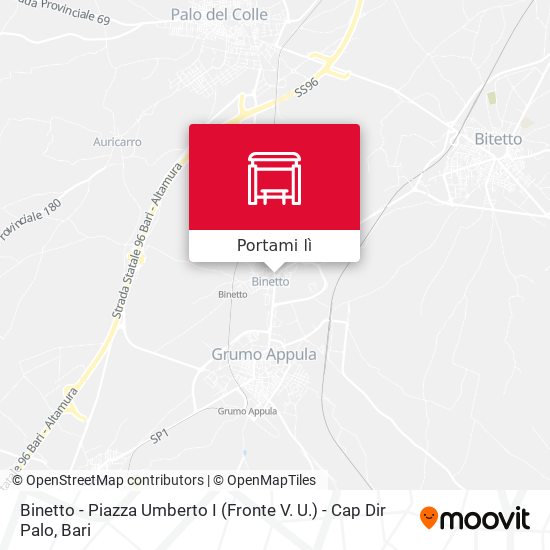 Mappa Binetto - Piazza Umberto I (Fronte V. U.) - Cap Dir Palo