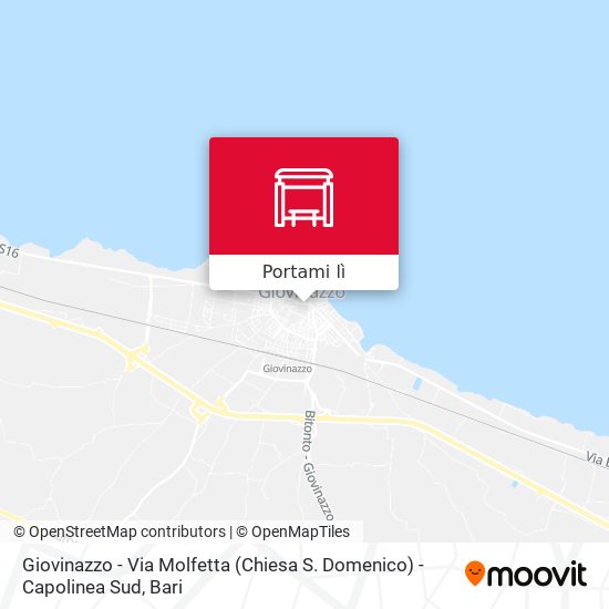 Mappa Giovinazzo - Via Molfetta (Chiesa S. Domenico) - Capolinea Sud