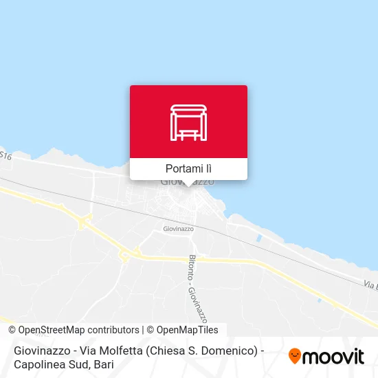 Mappa Giovinazzo - Via Molfetta (Chiesa S. Domenico) - Capolinea Sud