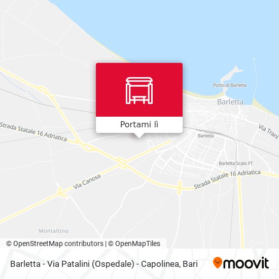 Mappa Barletta - Via Patalini (Ospedale) - Capolinea