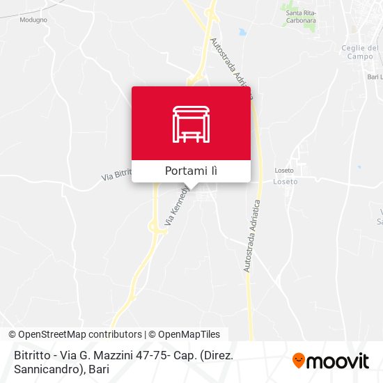 Mappa Bitritto - Via G. Mazzini 47-75- Cap. (Direz. Sannicandro)