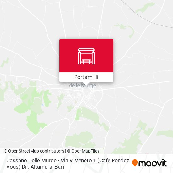 Mappa Cassano Delle Murge - Via V. Veneto 1 (Cafè Rendez Vous) Dir. Altamura