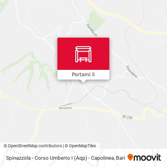 Mappa Spinazzola - Corso Umberto I (Aqp) - Capolinea