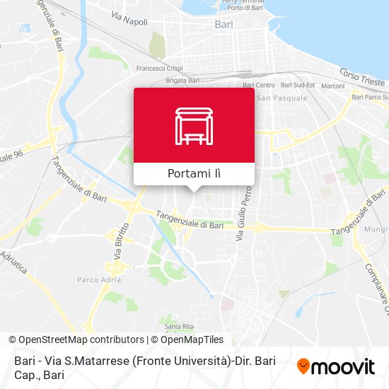 Mappa Bari - Via S.Matarrese (Fronte Università)-Dir. Bari Cap.