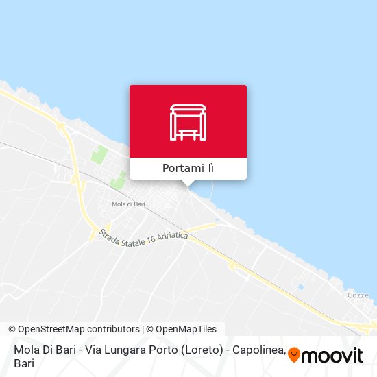 Mappa Mola Di Bari - Via Lungara Porto (Loreto) - Capolinea