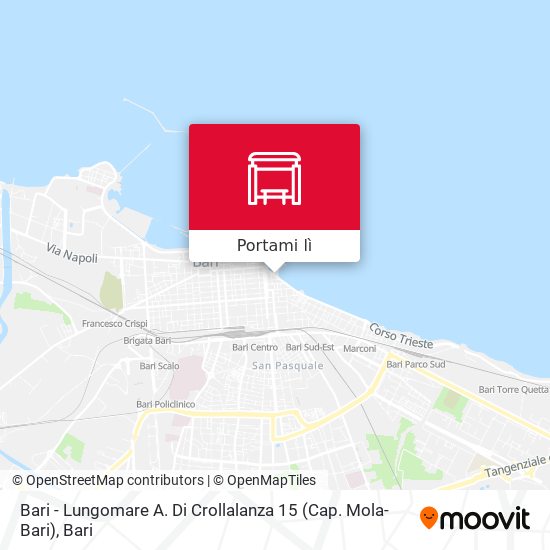 Mappa Bari - Lungomare A. Di Crollalanza 15 (Cap. Mola-Bari)