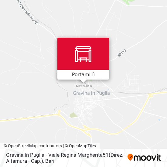 Mappa Gravina In Puglia - Viale Regina Margherita51(Direz. Altamura - Cap.)