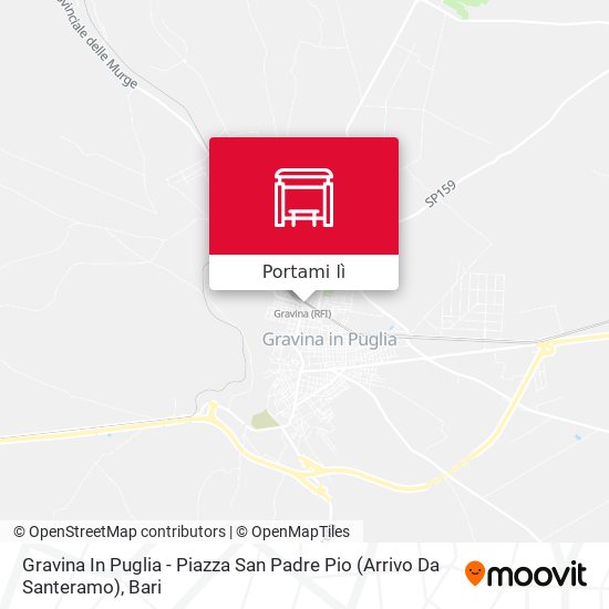 Mappa Gravina In Puglia - Piazza San Padre Pio (Arrivo Da Santeramo)