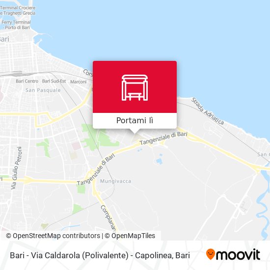 Mappa Bari - Via Caldarola (Polivalente) - Capolinea