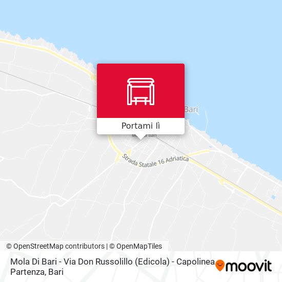 Mappa Mola Di Bari - Via Don Russolillo (Edicola) - Capolinea Partenza