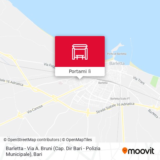 Mappa Barletta - Via A. Bruni (Cap. Dir Bari -  Polizia Municipale)