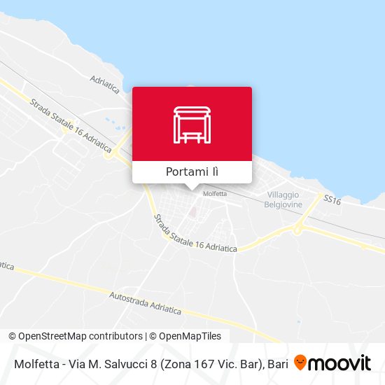 Mappa Molfetta - Via M. Salvucci 8 (Zona 167 Vic. Bar)