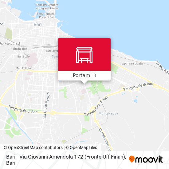 Mappa Bari - Via Giovanni Amendola 172 (Fronte Uff Finan)