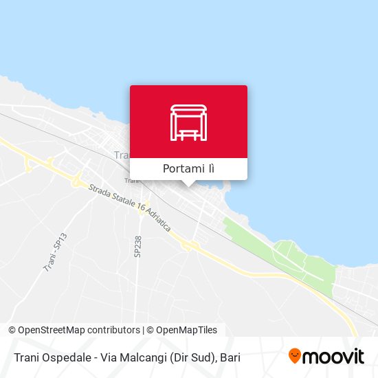 Mappa Trani Ospedale - Via Malcangi (Dir Sud)