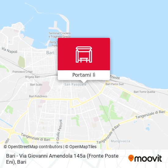 Mappa Bari - Via Giovanni Amendola 145a (Fronte Poste Eni)