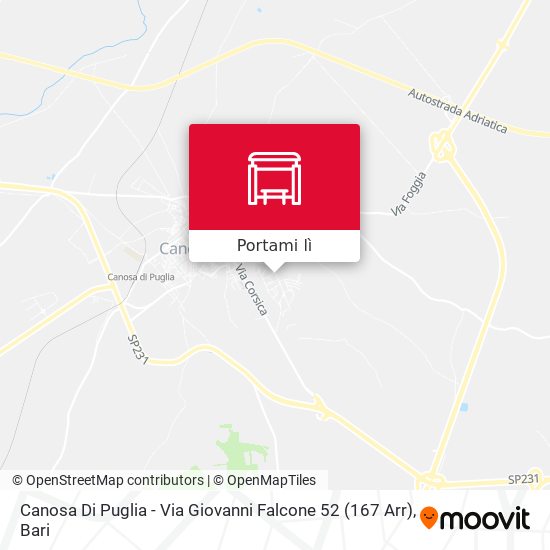 Mappa Canosa Di Puglia - Via Giovanni Falcone 52 (167 Arr)