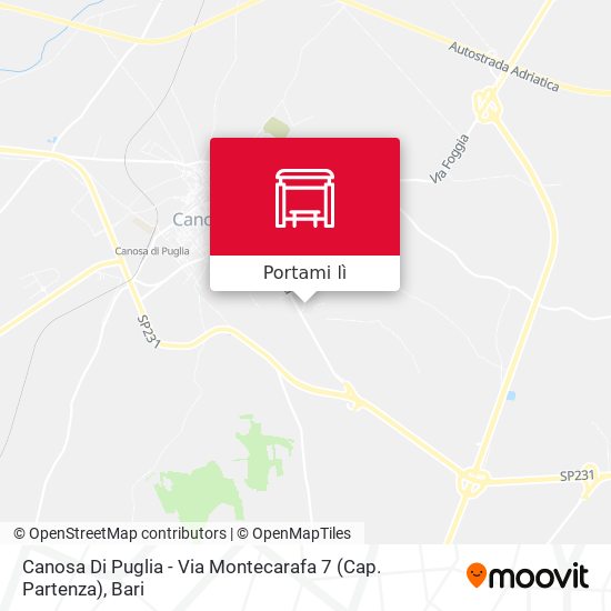 Mappa Canosa Di Puglia - Via Montecarafa 7 (Cap. Partenza)
