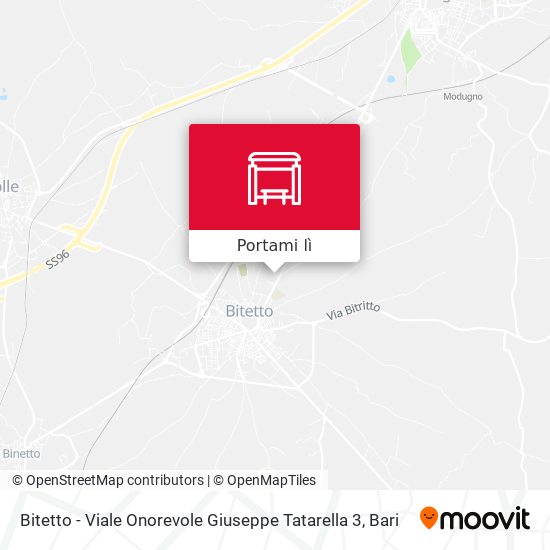 Mappa Bitetto - Viale Onorevole Giuseppe Tatarella 3