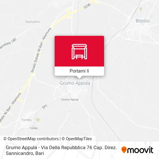Mappa Grumo Appula - Via Della Repubblica 76 Cap. Direz. Sannicandro