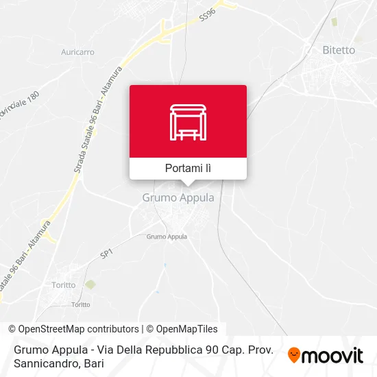 Mappa Grumo Appula - Via Della Repubblica 90 Cap. Prov. Sannicandro