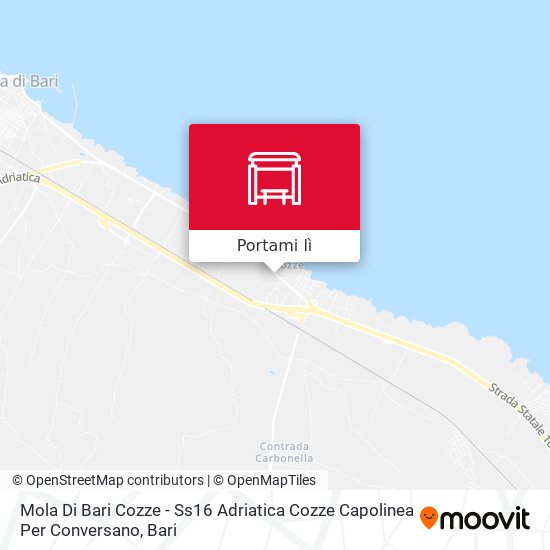 Mappa Mola Di Bari Cozze - Ss16 Adriatica Cozze Capolinea Per Conversano