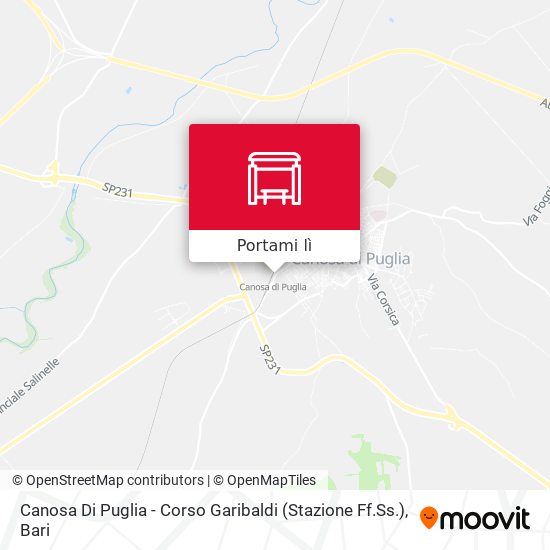 Mappa Canosa Di Puglia - Corso Garibaldi (Stazione Ff.Ss.)